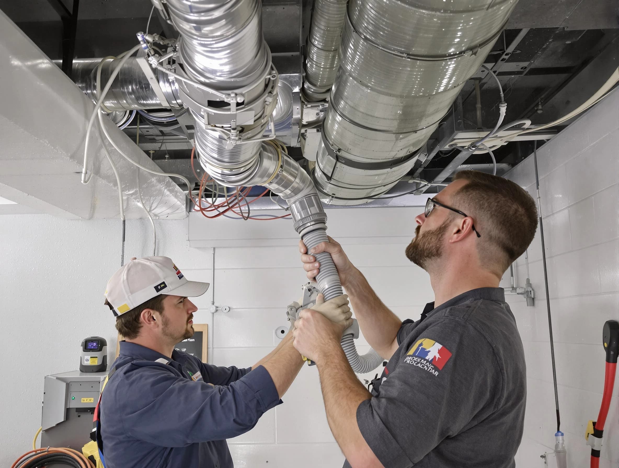 Midwest City Air Duct Cleaning technician performing thorough AC duct cleaning in Midwest City