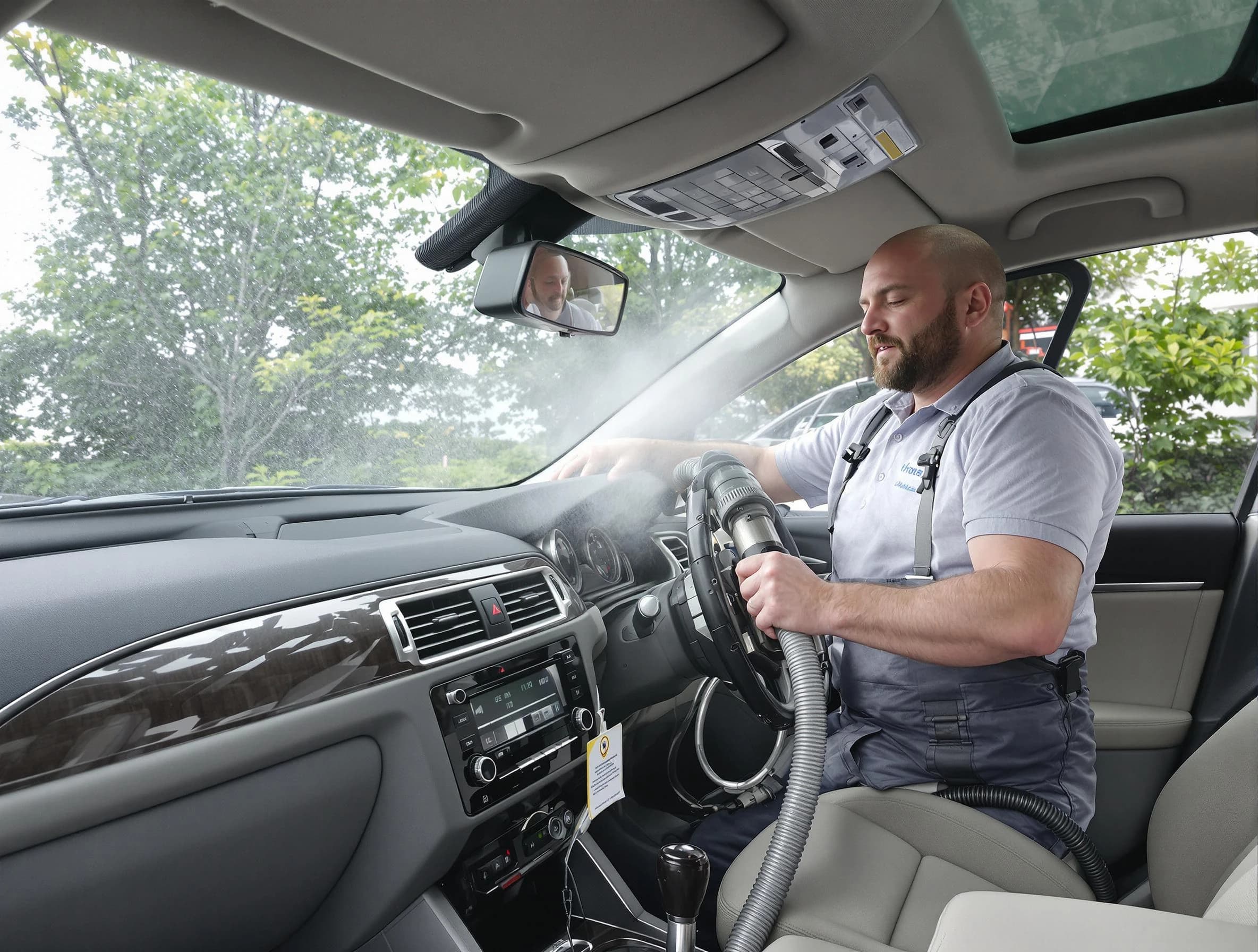 Midwest City Air Duct Cleaning specialist performing professional car duct cleaning in Midwest City