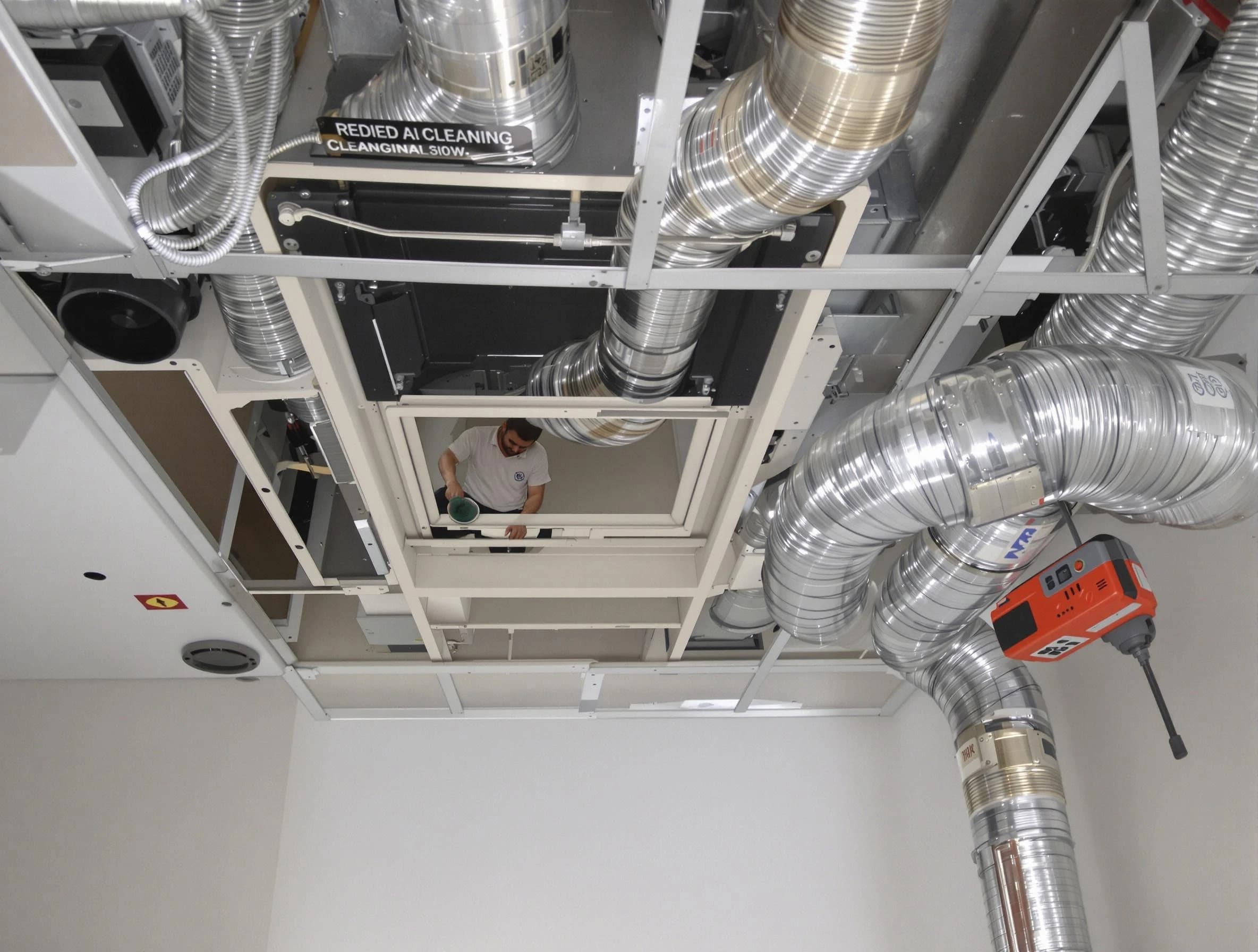 Midwest City Air Duct Cleaning technician performing detailed central duct system cleaning in Midwest City