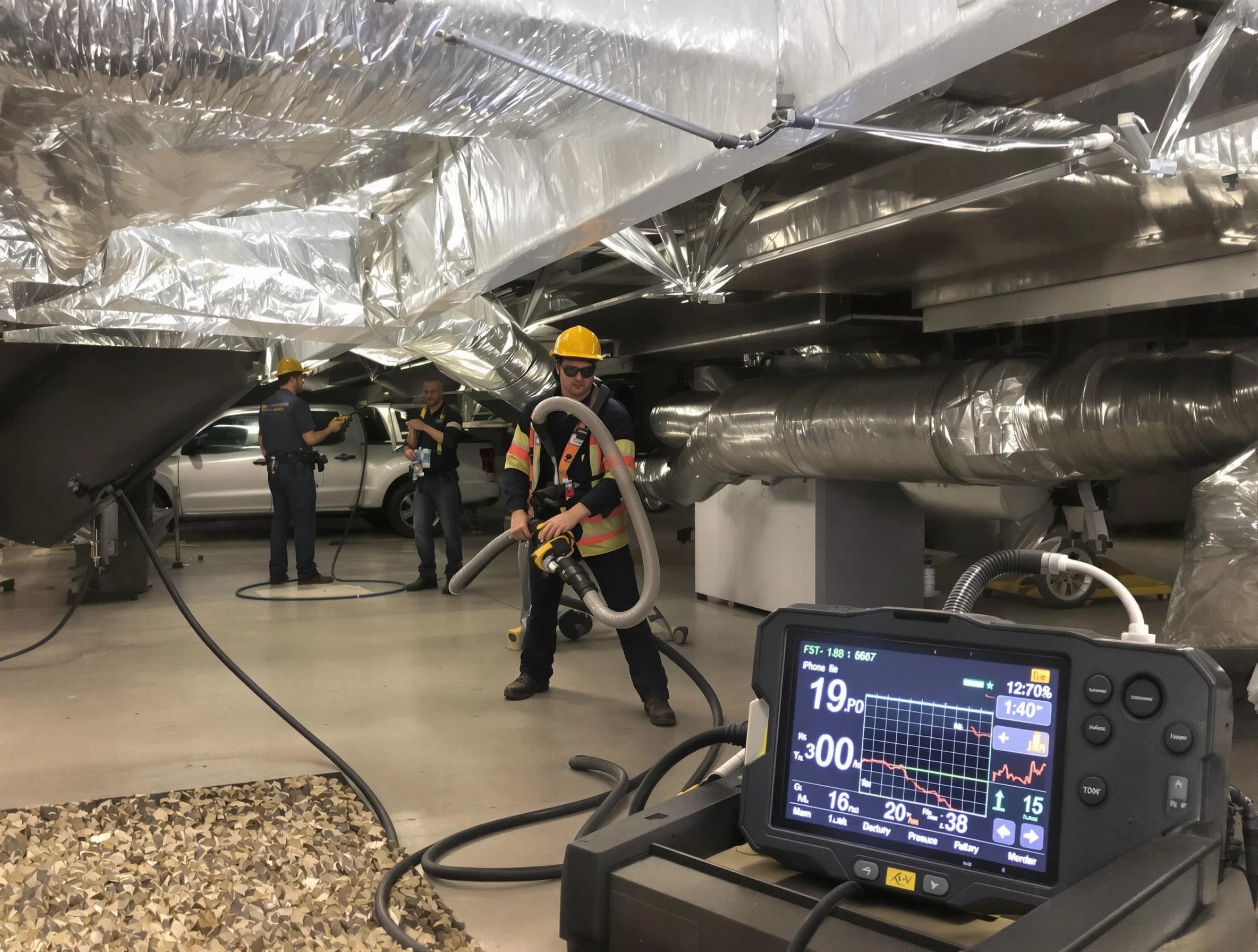 Professional negative pressure duct cleaning by Midwest City Air Duct Cleaning in Midwest City