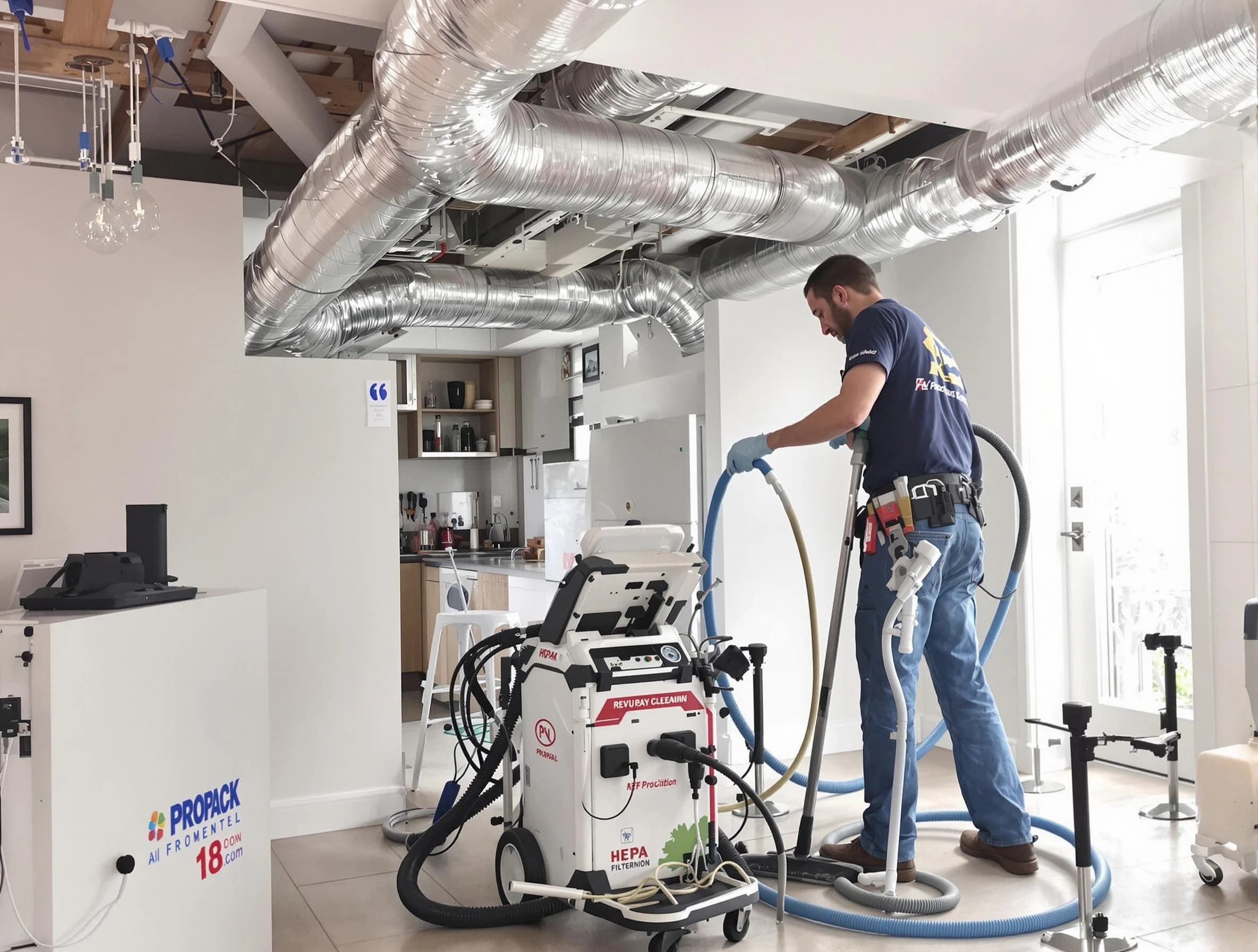 Midwest City Air Duct Cleaning technician performing advanced pure duct cleaning with specialized equipment in Midwest City