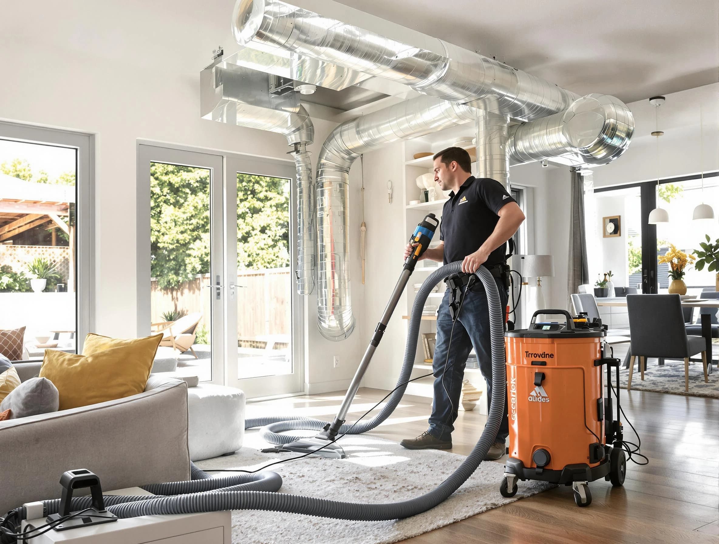 Midwest City Air Duct Cleaning specialist performing thorough residential duct cleaning using advanced equipment in Midwest City