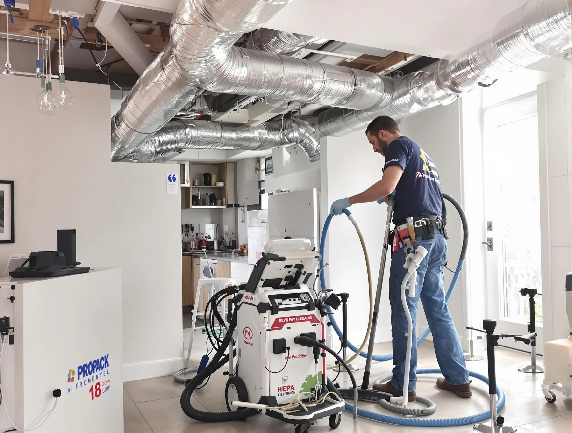 Midwest City Air Duct Cleaning technician performing advanced pure duct cleaning with specialized equipment in Midwest City